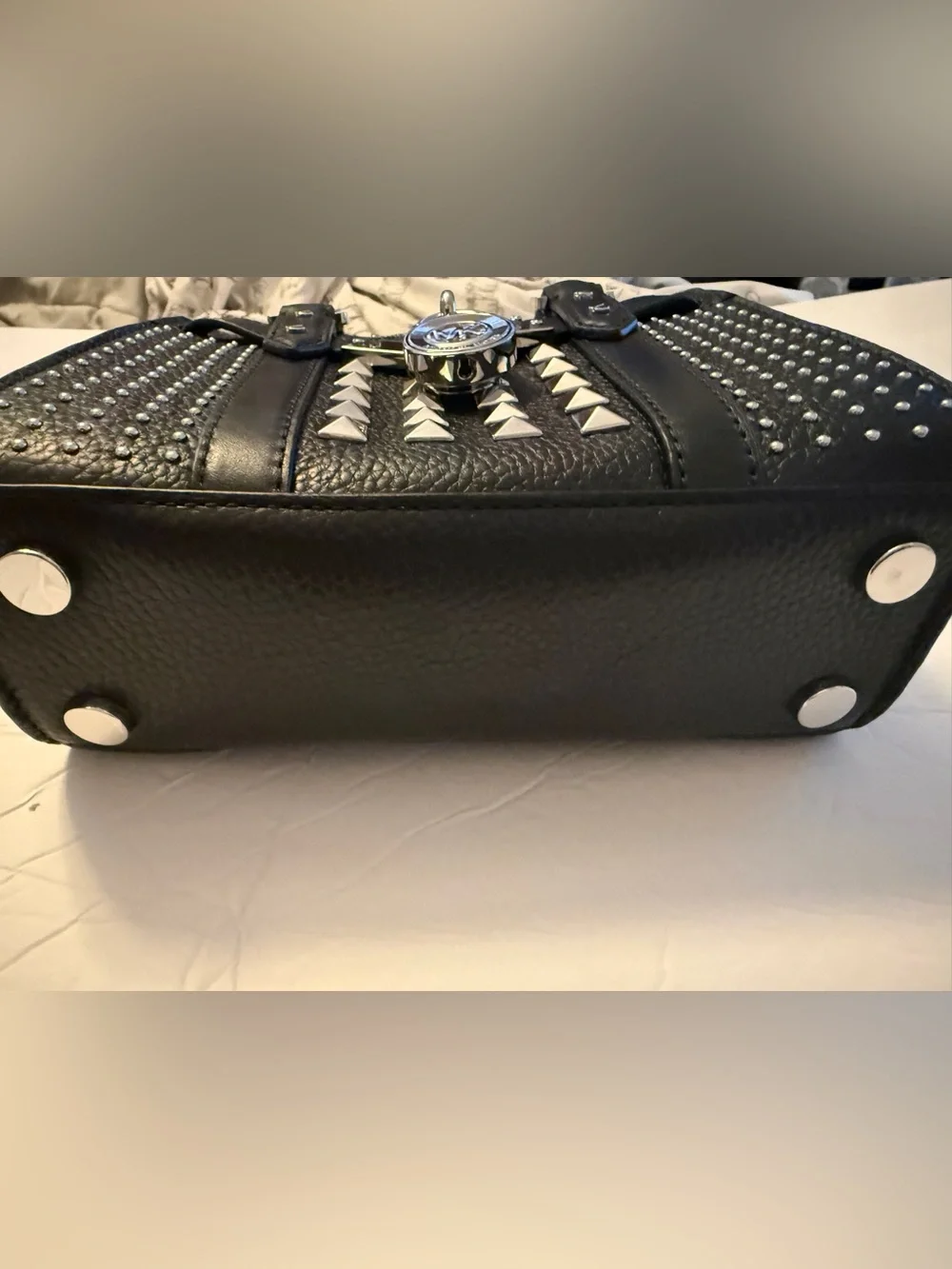 Michael Kors Black Studded Nouveau Hamilton Mini Crossbody
